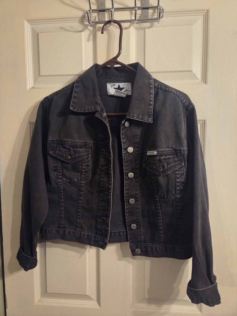Denim Womens Washed Black Denim Jacket